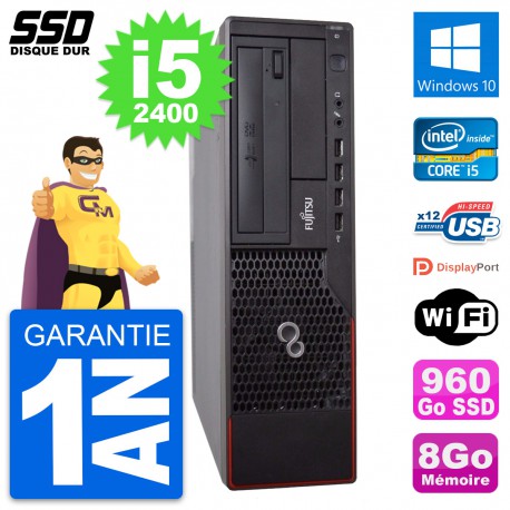 PC Fujitsu Esprimo E700 E90+ DT Intel i5-2400 RAM 8Go SSD 960Go Windows 10 Wifi