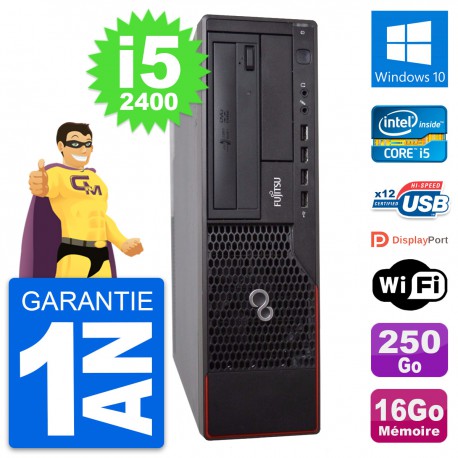 PC Fujitsu Esprimo E700 DT Intel i5-2400 RAM 16Go Disque 250Go Windows 10 Wifi