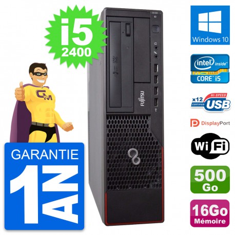 PC Fujitsu Esprimo E700 DT Intel i5-2400 RAM 16Go Disque 500Go Windows 10 Wifi