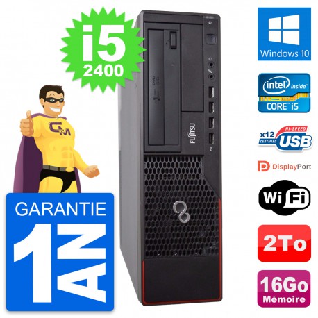 PC Fujitsu Esprimo E700 DT Intel i5-2400 RAM 16Go Disque Dur 2To Windows 10 Wifi