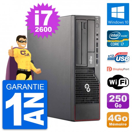PC Fujitsu Esprimo E700 DT Intel i7-2600 RAM 4Go Disque 250Go Windows 10 Wifi