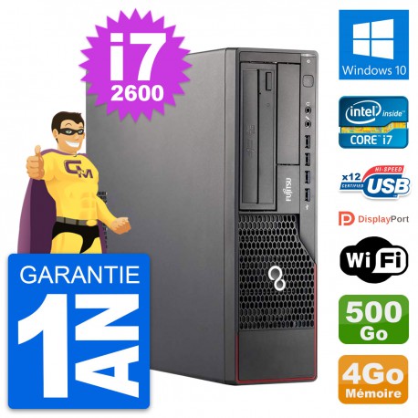 PC Fujitsu Esprimo E700 DT Intel i7-2600 RAM 4Go Disque 500Go Windows 10 Wifi