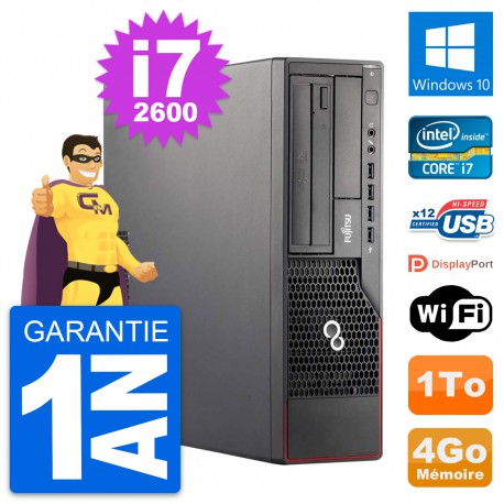 PC Fujitsu Esprimo E700 DT Intel i7-2600 RAM 4Go Disque Dur 1To Windows 10 Wifi