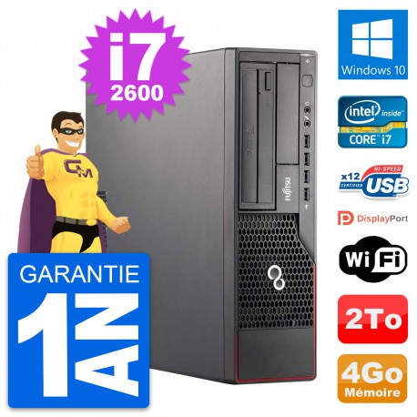PC Fujitsu Esprimo E700 DT Intel i7-2600 RAM 4Go Disque Dur 2To Windows 10 Wifi
