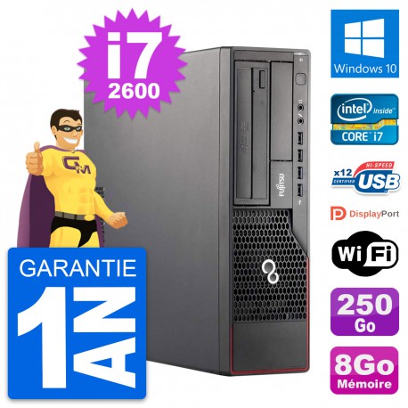 PC Fujitsu Esprimo E700 DT Intel i7-2600 RAM 8Go Disque 250Go Windows 10 Wifi