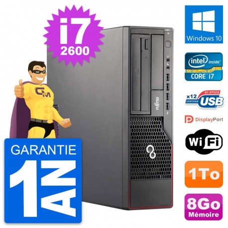 PC Fujitsu Esprimo E700 DT Intel i7-2600 RAM 8Go Disque Dur 1To Windows 10 Wifi