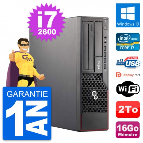 PC Fujitsu Esprimo E700 DT Intel i7-2600 RAM 16Go Disque Dur 2To Windows 10 Wifi