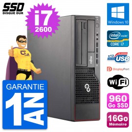 PC Fujitsu Esprimo E700 E90+ DT Intel i7-2600 RAM 16Go SSD 960Go Windows 10 Wifi