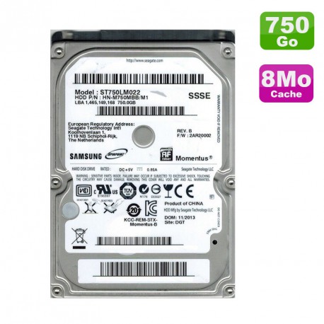 Disque Dur 750Go SATA 2.5" Samsung Momentus ST750LM022 Pc Portable 8Mo