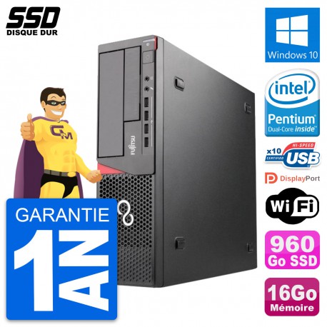 PC Fujitsu Esprimo E720 E85+ DT Intel G3220 RAM 16Go SSD 960Go Windows 10 Wifi
