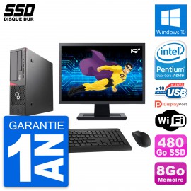 PC Fujitsu E720 E85+ DT Ecran 19" Intel G3220 RAM 8Go SSD 480Go Windows 10 Wifi