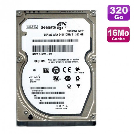 Disque Dur 320Go SATA 2.5" Seagate Momentus ST9320423AS Pc Portable 16Mo