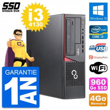 PC Fujitsu Esprimo E720 E85+ DT Intel i3-4130 RAM 4Go SSD 960Go Windows 10 Wifi
