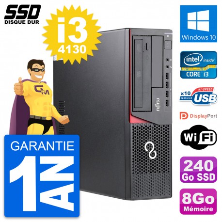 PC Fujitsu Esprimo E720 E85+ DT Intel i3-4130 RAM 8Go SSD 240Go Windows 10 Wifi