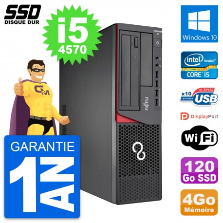 PC Fujitsu Esprimo E720 E85+ DT Intel i5-4570 RAM 4Go SSD 120Go Windows 10 Wifi