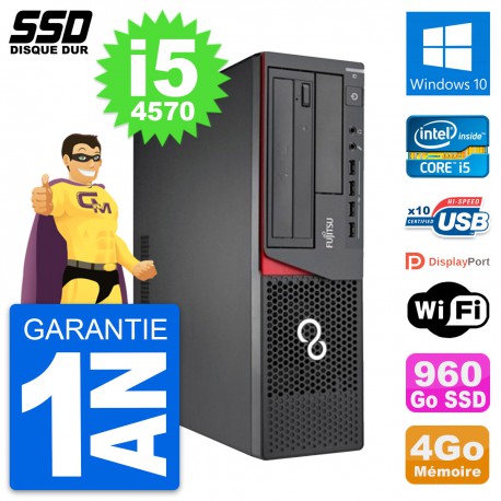 PC Fujitsu Esprimo E720 E85+ DT Intel i5-4570 RAM 4Go SSD 960Go Windows 10 Wifi