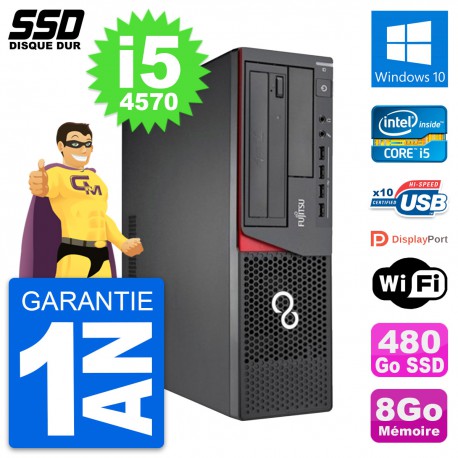 PC Fujitsu Esprimo E720 E85+ DT Intel i5-4570 RAM 8Go SSD 480Go Windows 10 Wifi