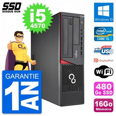 PC Fujitsu Esprimo E720 E85+ DT Intel i5-4570 RAM 16Go SSD 480Go Windows 10 Wifi