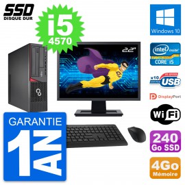 PC Fujitsu E720 E85+ DT Ecran 22" Core i5-4570 RAM 4Go SSD 240Go Windows 10 Wifi