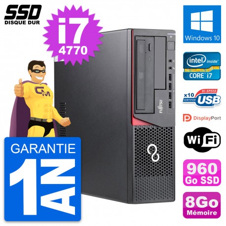 PC Fujitsu Esprimo E720 E85+ DT Intel i7-4770 RAM 8Go SSD 960Go Windows 10 Wifi