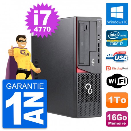 PC Fujitsu Esprimo E720 DT Intel i7-4770 RAM 16Go Disque Dur 1To Windows 10 Wifi