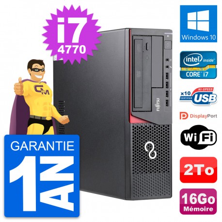 PC Fujitsu Esprimo E720 DT Intel i7-4770 RAM 16Go Disque Dur 2To Windows 10 Wifi