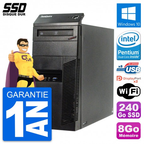 PC Tour Lenovo ThinkCentre M83 Intel G3220 RAM 8Go SSD 240Go Windows 10 Wifi
