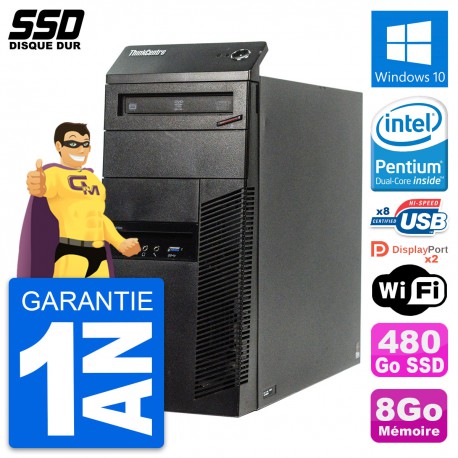 PC Tour Lenovo ThinkCentre M83 Intel G3220 RAM 8Go SSD 480Go Windows 10 Wifi