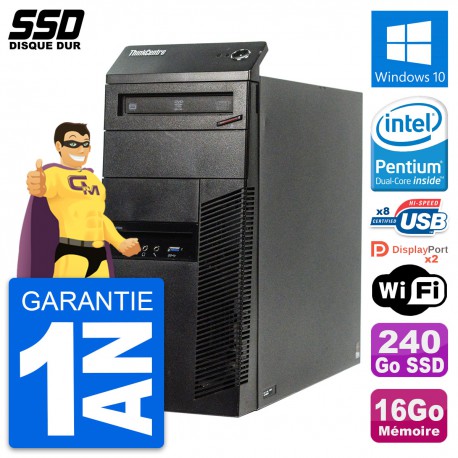 PC Tour Lenovo ThinkCentre M83 Intel G3220 RAM 16Go SSD 240Go Windows 10 Wifi