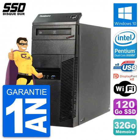 PC Tour Lenovo ThinkCentre M83 Intel G3220 RAM 32Go SSD 120Go Windows 10 Wifi