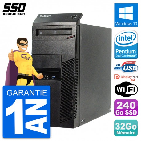 PC Tour Lenovo ThinkCentre M83 Intel G3220 RAM 32Go SSD 240Go Windows 10 Wifi