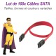 Lot 100 Câbles SATA Data pour Disque Dur et Lecteur Graveur Tailles Variables