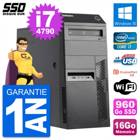 PC Tour Lenovo ThinkCentre M83 Intel i7-4790 RAM 16Go SSD 960Go Windows 10 Wifi