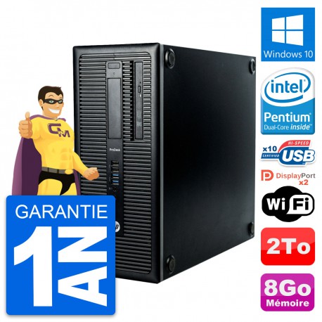 PC Tour HP ProDesk 600 G1 Intel G3220 RAM 8Go Disque Dur 2To Windows 10 Wifi