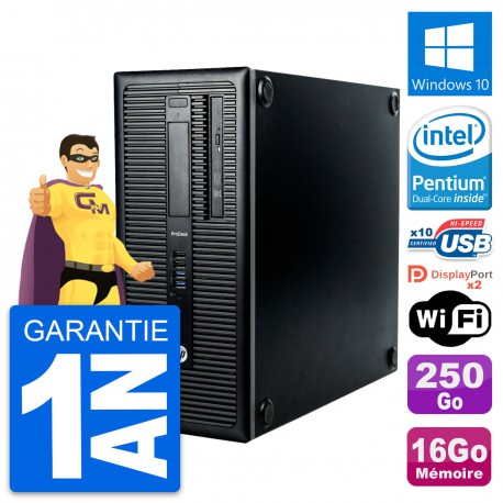PC Tour HP ProDesk 600 G1 Intel G3220 RAM 16Go Disque Dur 250Go Windows 10 Wifi
