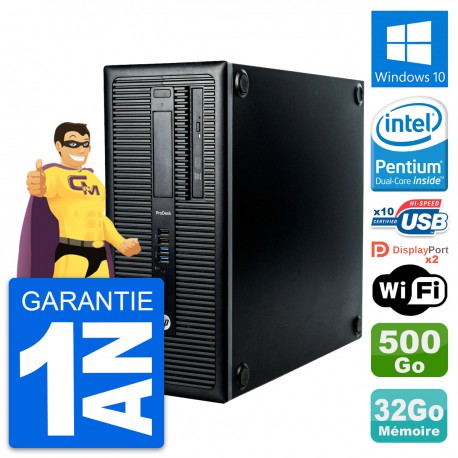 PC Tour HP ProDesk 600 G1 Intel G3220 RAM 32Go Disque Dur 500Go Windows 10 Wifi