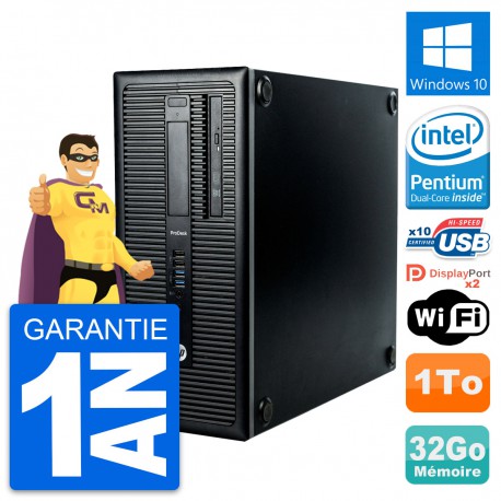 PC Tour HP ProDesk 600 G1 Intel G3220 RAM 32Go Disque Dur 1To Windows 10 Wifi