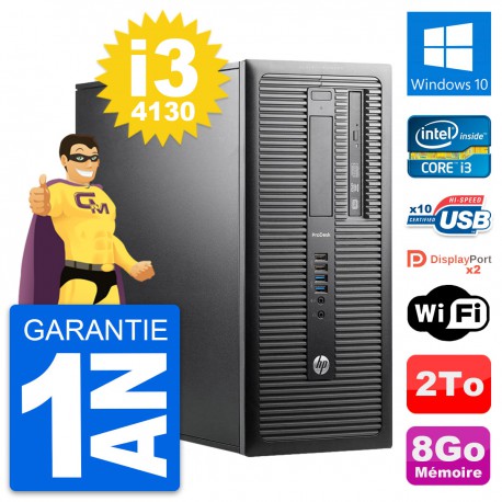 PC Tour HP ProDesk 600 G1 Intel i3-4130 RAM 8Go Disque Dur 2To Windows 10 Wifi