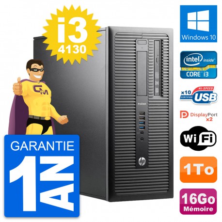 PC Tour HP ProDesk 600 G1 Intel i3-4130 RAM 16Go Disque Dur 1To Windows 10 Wifi