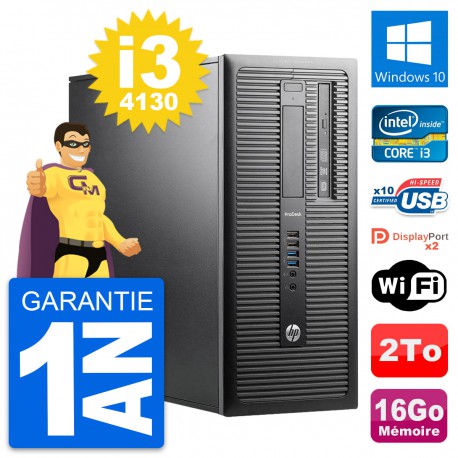PC Tour HP ProDesk 600 G1 Intel i3-4130 RAM 16Go Disque Dur 2To Windows 10 Wifi