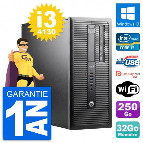 PC Tour HP ProDesk 600 G1 Intel i3-4130 RAM 32Go Disque 250Go Windows 10 Wifi