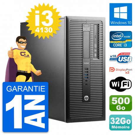 PC Tour HP ProDesk 600 G1 Intel i3-4130 RAM 32Go Disque 500Go Windows 10 Wifi