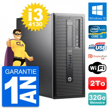 PC Tour HP ProDesk 600 G1 Intel i3-4130 RAM 32Go Disque Dur 2To Windows 10 Wifi