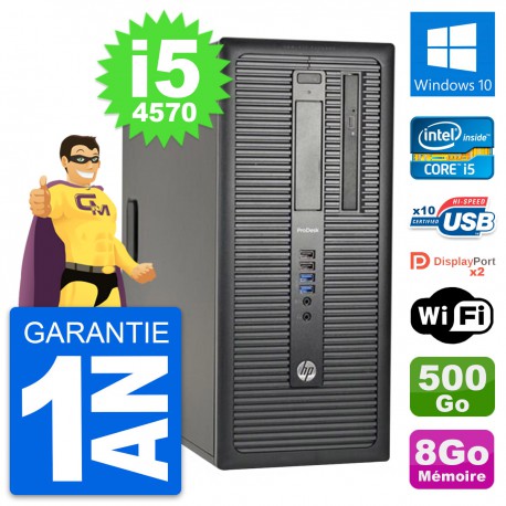PC Tour HP ProDesk 600 G1 Intel i5-4570 RAM 8Go Disque Dur 500Go Windows 10 Wifi