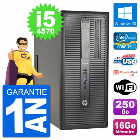 PC Tour HP ProDesk 600 G1 Intel i5-4570 RAM 16Go Disque 250Go Windows 10 Wifi