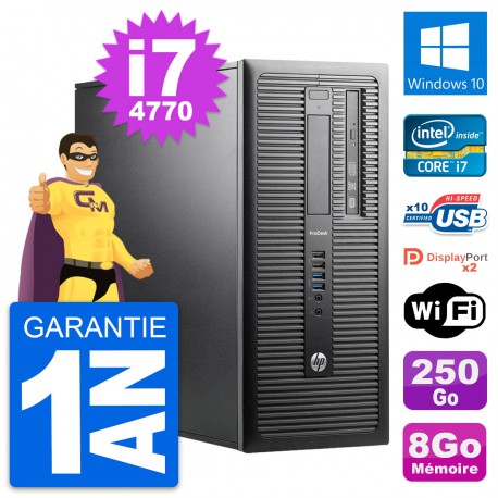 PC Tour HP ProDesk 600 G1 Intel i7-4770 RAM 8Go Disque Dur 250Go Windows 10 Wifi
