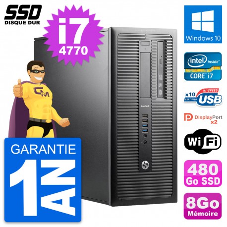 PC Tour HP ProDesk 600 G1 Intel Core i7-4770 RAM 8Go SSD 480Go Windows 10 Wifi