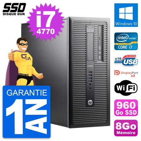 PC Tour HP ProDesk 600 G1 Intel Core i7-4770 RAM 8Go SSD 960Go Windows 10 Wifi