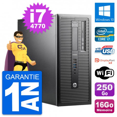 PC Tour HP ProDesk 600 G1 Intel i7-4770 RAM 16Go Disque 250Go Windows 10 Wifi