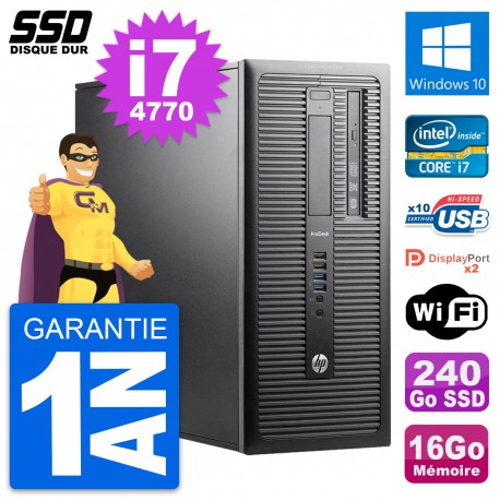 PC Tour HP ProDesk 600 G1 Intel Core i7-4770 RAM 16Go SSD 240Go Windows 10 Wifi